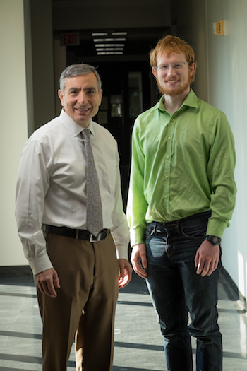 Rice researchers James Tour, left, and William Sikkema. Credit:  Jeff Fitlow 