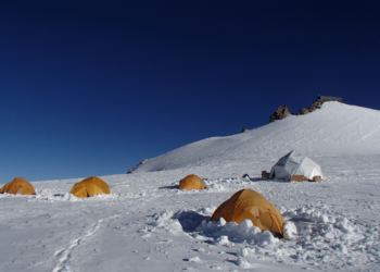 Research base camp at Colle Gnifetti