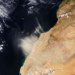 Strong seasonal winds carrying dust from northwest Africa over the Canary Islands