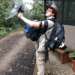 Carlos Antonio Rodriguez-Saltos with birdsong recording equipment in Ecuador