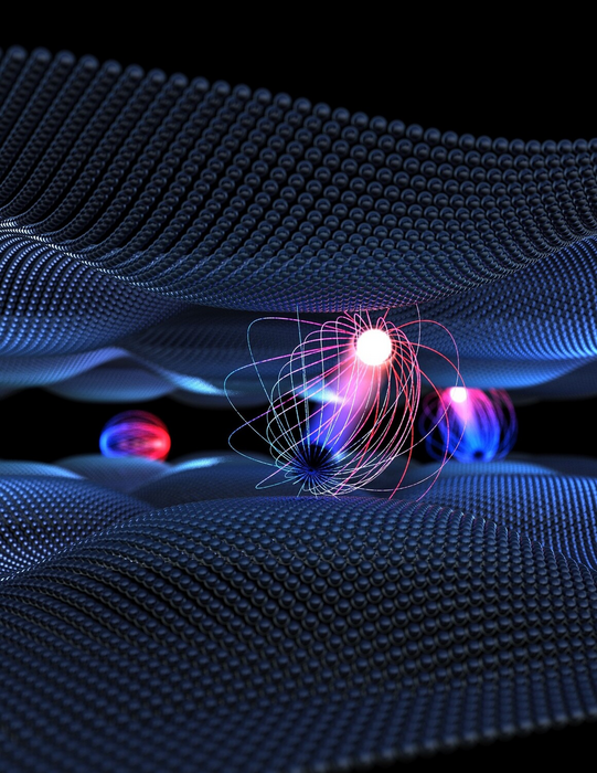 Artistic representation formation of "dark" moiré interlayer excitons