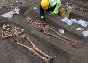 Augustinian friars at excavation