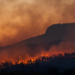 Bushfires below Stacks Bluff, Tasmania, Australia.