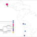 Schematic representation of the geographic distribution of Q-Z780 and sub-lineages.