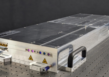 Photo of the dual-comb laser system