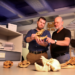 Professor Kris Helgen, Professor Tim Flannery examining mammal skulls