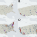 Regional evolution of the number of in-flowing researchers into the field of semiconductors in the US (height of bars)