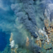 Mineral-laden water emerging from a hydrothermal vent