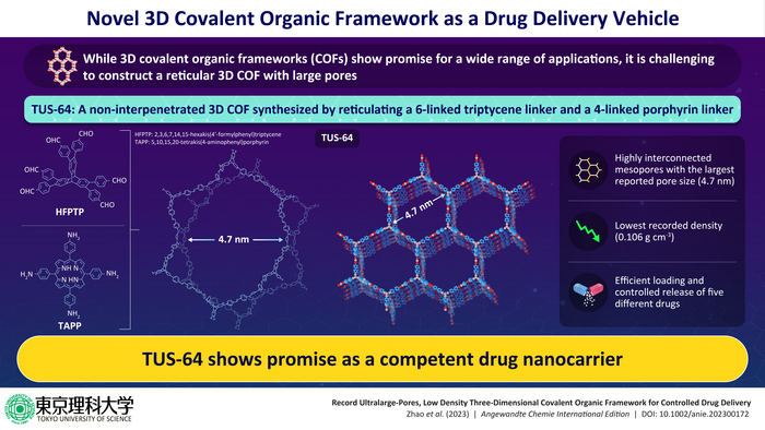 Towards a novel 3D covalent organic framework with record large ...