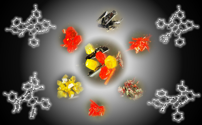 Crystals of the newly synthesized anthraquinodimethane derivatives