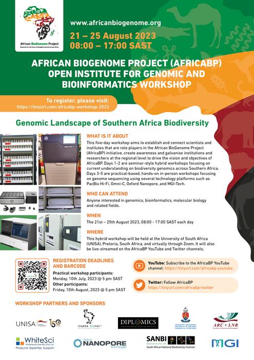 African BioGenome Project (AfricaBP) Open Institute for Genomics and Bioinformatics Southern Africa Workshop Poster 2023