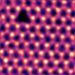 Single nitrogen vacancy created in hexagonal boron nitride by electron irradiation.