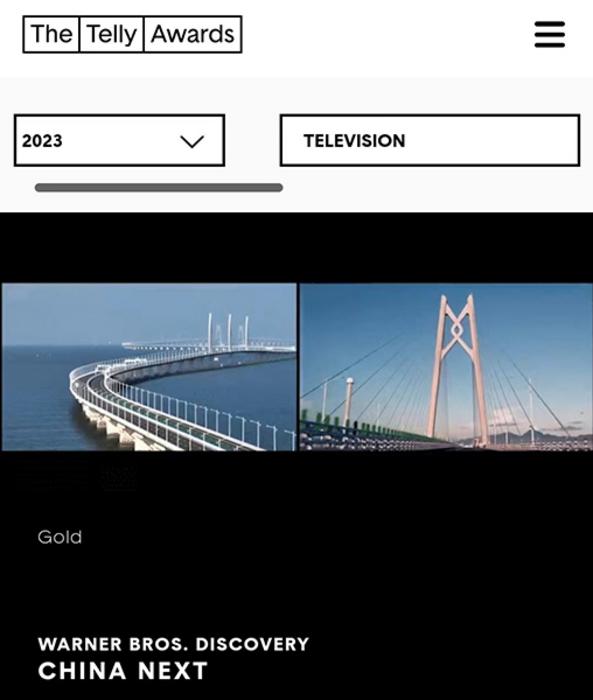 China Next documentary wins Gold award - Source The Telly Awards
