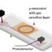 Schematic view of the final gas sensing microsystem based on a low-cost polymer microresonator and the use of a vertical laser diode (VCSEL) as a probing source.