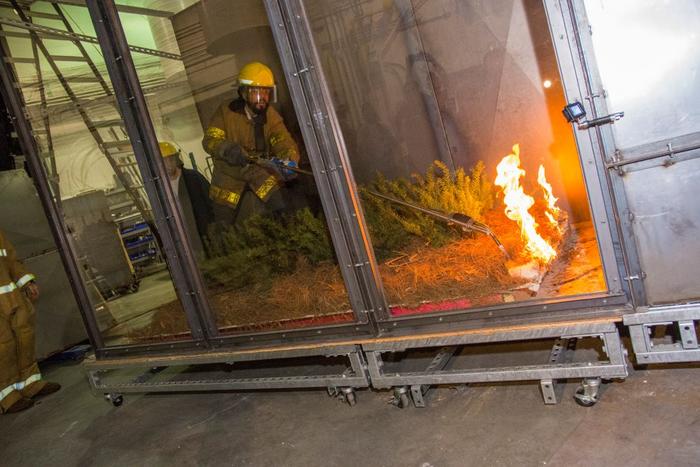 WPI wildfire research in wind tunnel