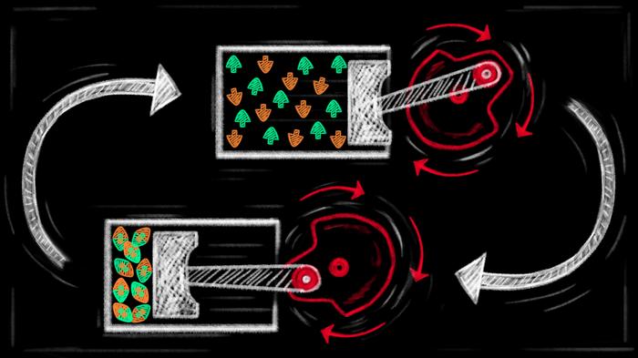 Artist’s impression of how to generate work in the quantum regime