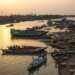 A view of the Meghna River around Chandpur, Bangladesh