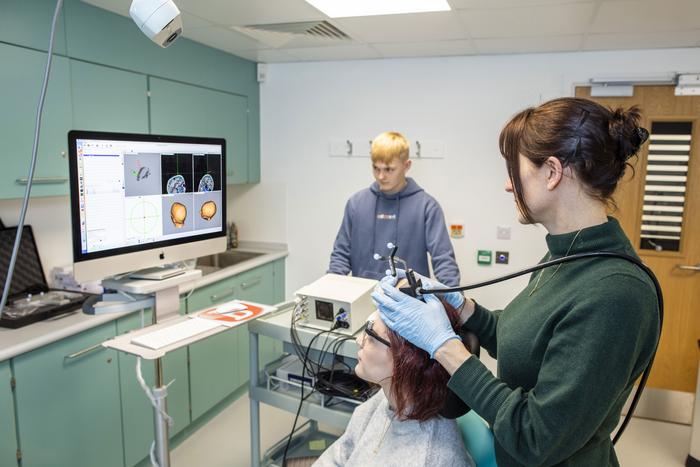 Ultrasound technology being used in the transcranial ultrasound stimulation lab at the University of Plymouth Brain Research and Imaging Centre