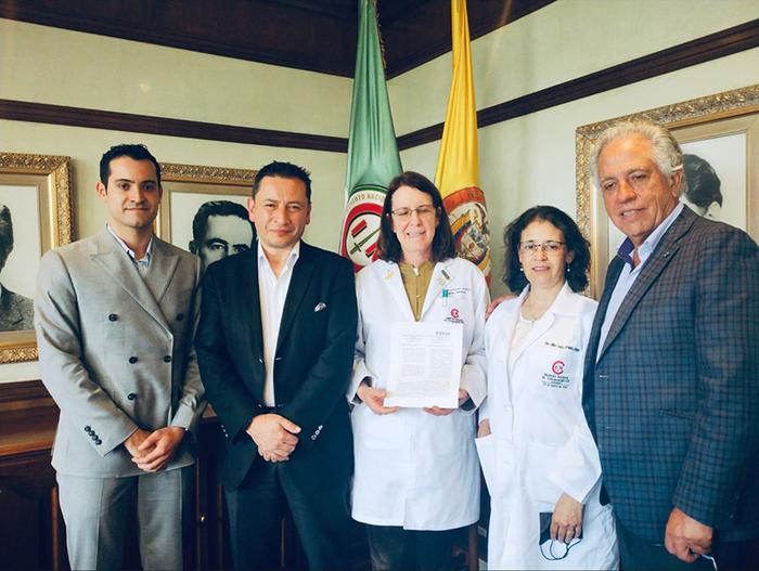 From Left to Right: BGI Genomics Colombia Rainer Perez & Marco Antonio Rincón, National Cancer Institute Dr. Carolina Wiesner, Dr. Alba Lucia Combita & Dr. Albaro Acosta.