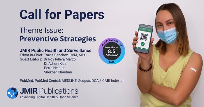 JMIR Public Health and Surveillance Call for Papers Theme Issue on Preventive Strategies