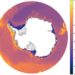 Water temperatures around the Antarctic