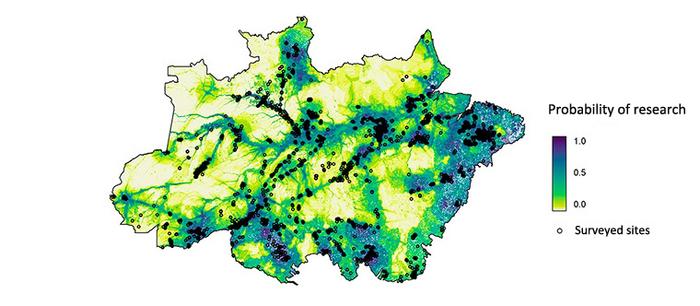 Areas of Brazilian Amazon where no ecological research has been done