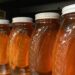 Honey jars on a shelf