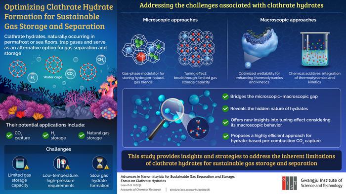 Sustainable gas storage and separation with clathrate hydrates.