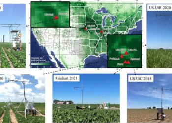 Field sites of our long-term ground measurements and some examples of field setups of FluoSpec2 systems.