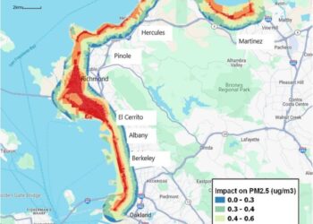 Map of study area - Bay Area coal trains