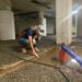 Flooded building basement