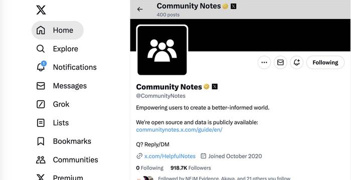 Screenshot of Community Notes on X