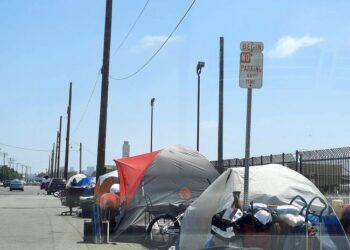 Homeless encampment in San Diego
