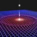 Representation of a material changing in response to the absorption of a laser photon