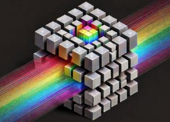 Artistic depiction of a wavelength-multiplexed diffractive optical processor for 3D quantitative phase imaging.