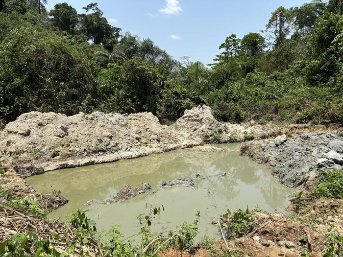 Illegal gold mine in southern Ghana