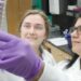 On right: Seema Lakdawala in her lab