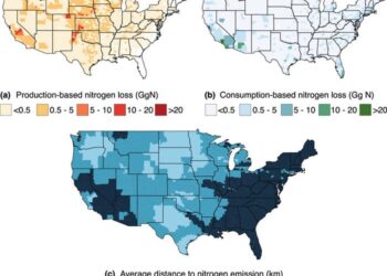 County-level nitrogen losses