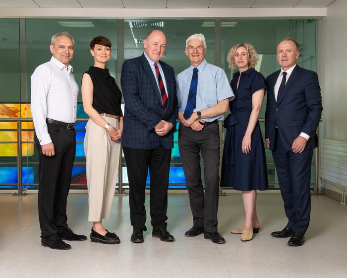 Consortium for Personalised Breast Cancer Prevention. Consortium Members (from left): Akshay Mody (Antegenes Ltd.), Laura Naylor (Breast Awareness Clinic); Gareth Evans (University of Manchester); Lester Barr (Prevent Breast Cancer); Nikki Barraclough (Pr