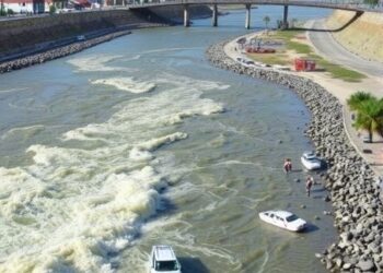 Turbulent Flow in Heavily Polluted Tijuana River Elevates Regional Air Quality Risks