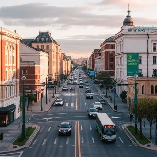 Urban Systems and Traffic: Unequal Two-Way Links