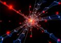 Spontaneous Creation and Optical Control of Woven Domain Patterns in Ferroelectrics