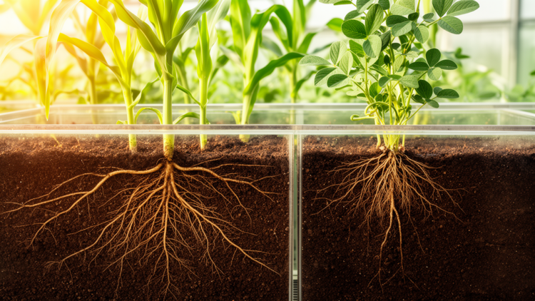 Root genes reveal maize and soybean play different intercropping strategies