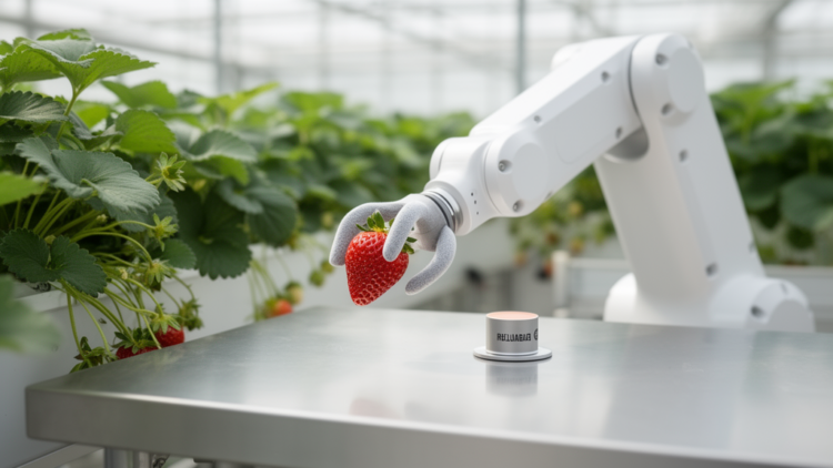 Reusable Adhesive Stems Solve Robotic Strawberry Harvesting Testbed Gap