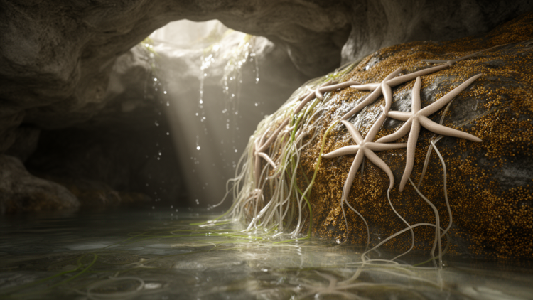 Diatom Biofilm Feeds Rare Cave Brittle Stars