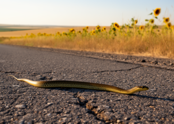 Roads Kill Juvenile Caspian Whipsnakes in Southern Romania