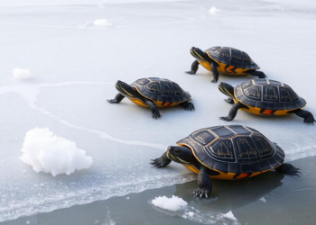 Alien Turtles Break Winter Rules: Pond Sliders Bask Beside Ice in Bucharest Parks