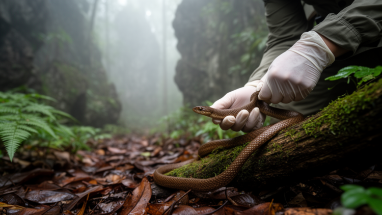 First female of Vietnam's odd-scaled snake found 112 km from its only known male