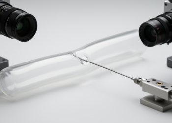 Vision model estimates guidewire contact forces in vessel-phantom images