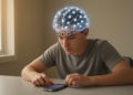 Prefrontal stimulation reduces smartphone use and reshapes brain timing
